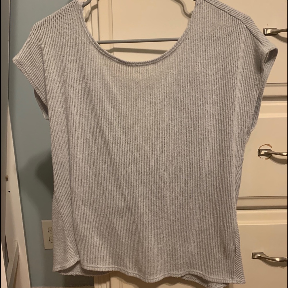 Knitted top with open back